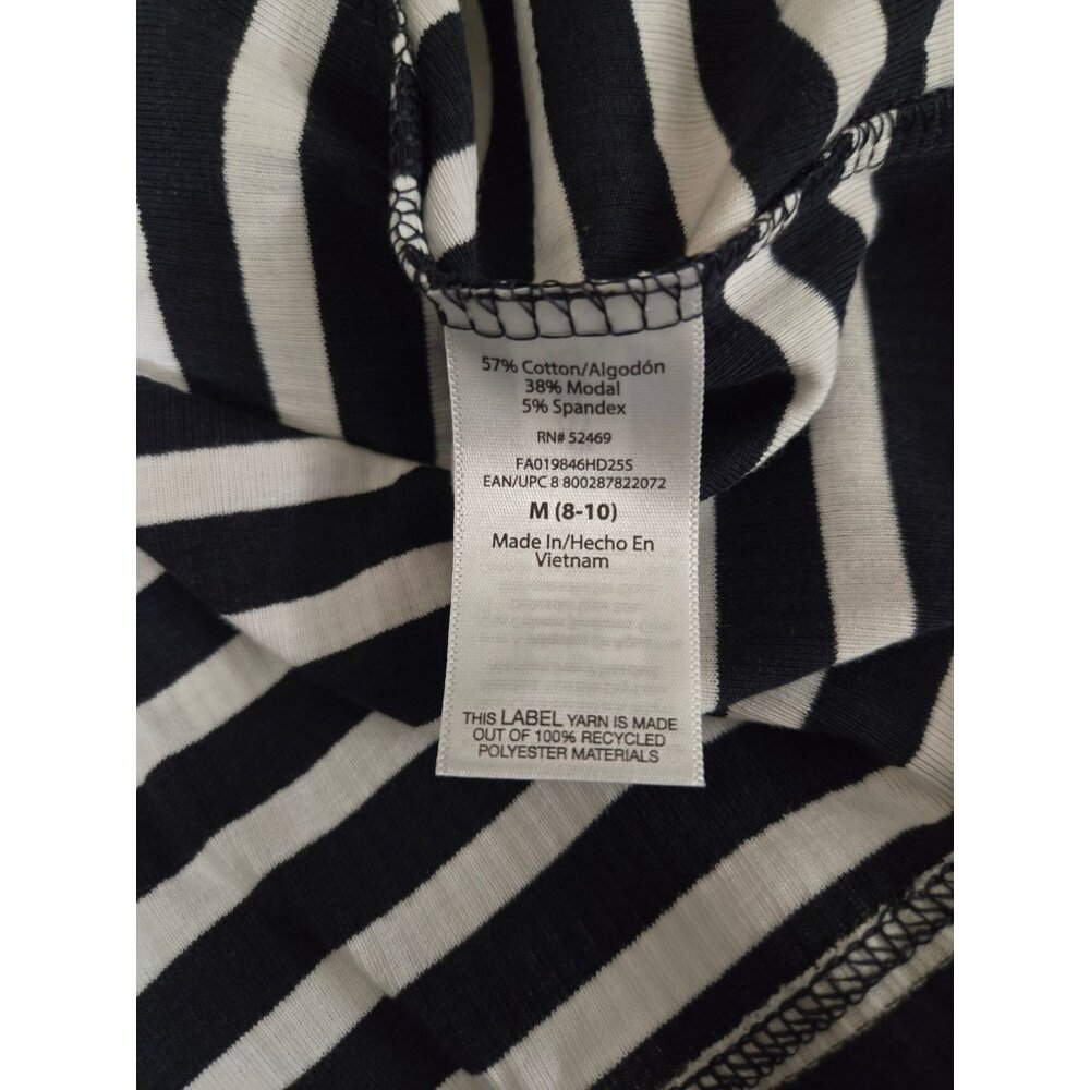 Women's Stripped Ribbed Turtleneck Tee Size Medium 8-10 NWT - Free Assembly - Picture 7 of 8